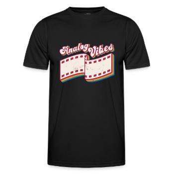 Retro Photographer Vintage Analog Vibes - Männer Funktions-T-Shirt - Schwarz - Vorne - AI Model Male 178 dark (178cm)
