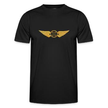 Drone Pilot Badge Quadcopter - Men's Functional T-Shirt - black - Front - AI Model Male 178 dark (178cm)