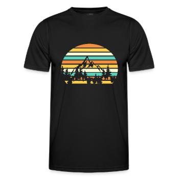 Berg Berge Retro Gletscher Natur - Männer Funktions-T-Shirt - Schwarz - Vorne - AI Model Male 178 dark (178cm)
