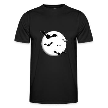 FLEDERMÄUSE - MOND - HALLOWEEN - FLEDERMAUS - Männer Funktions-T-Shirt - Schwarz - Vorne - AI Model Male 178 dark (178cm)