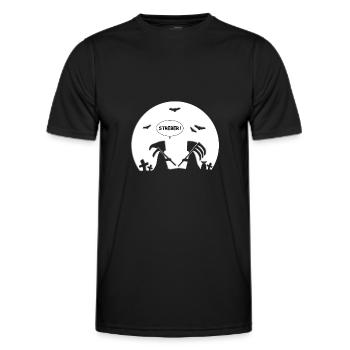 STREBER - SENSENMANN - REAPER - MOND - HALLOWEEN - Männer Funktions-T-Shirt - Schwarz - Vorne - AI Model Male 178 dark (178cm)