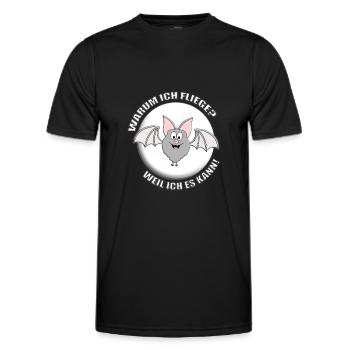 FLEDERMAUS - MONDSCHEIN - HALLOWEEN - TIERISCH - Männer Funktions-T-Shirt - Schwarz - Vorne - AI Model Male 178 dark (178cm)
