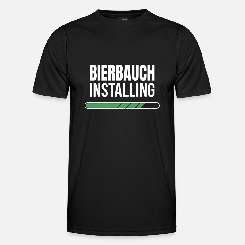 Bierbauch Installing - Loading Bar - Männer Funktions-T-Shirt - Schwarz