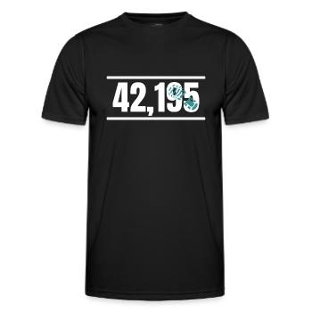 Marathon Running Jogging - Männer Funktions-T-Shirt - Schwarz - Vorne - AI Model Male 178 dark (178cm)