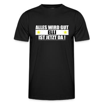Elli nom Prénom Anniversaire - T-shirt sport Homme - noir - Devant - AI Model Male 178 dark (178cm)