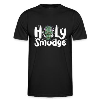 Holy Smudge Sage Cleansing Smudging Energy Healing - Men's Functional T-Shirt - black - Front - AI Model Male 178 dark (178cm)
