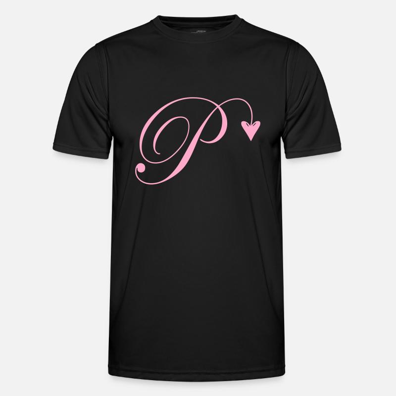 Monogram P Heart Vine - Men's Functional T-Shirt - black