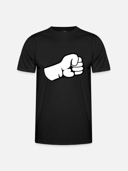 Geballte Faust Design - Männer Funktions-T-Shirt - Schwarz