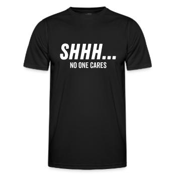 Chut, personne ne s’en soucie - T-shirt sport Homme - noir - Devant - AI Model Male 178 dark (178cm)