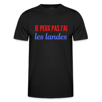 Je peux pas j'ai Les landes - T-shirt sport Homme - noir - Devant - AI Model Male 178 dark (178cm)