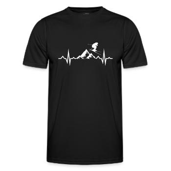 Skiing skiing ski motif for skiers - Men's Functional T-Shirt - black - Front - AI Model Male 178 dark (178cm)