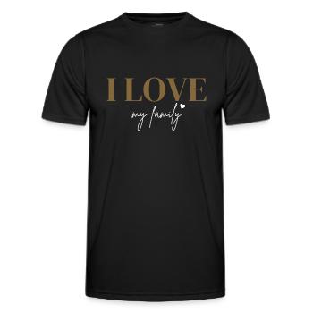 I love my family - Männer Funktions-T-Shirt - Schwarz - Vorne - AI Model Male 178 dark (178cm)