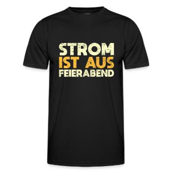 Strom Ist Aus, Feierabend - Männer Funktions-T-Shirt - Schwarz - Vorne - AI Model Male 178 dark (178cm)