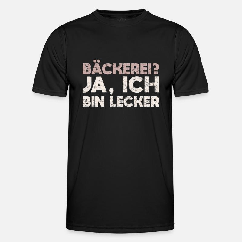 Bäckerei? Ja, Ich Bin Lecker - Männer Funktions-T-Shirt - Schwarz