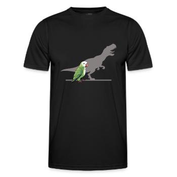 T-Rex shadow parrot - Männer Funktions-T-Shirt - Schwarz - Vorne - AI Model Male 178 dark (178cm)