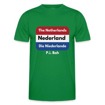 Les Pays-Bas en quatre langues - T-shirt sport Homme - vert - Devant - AI Model Male 178 dark (178cm)