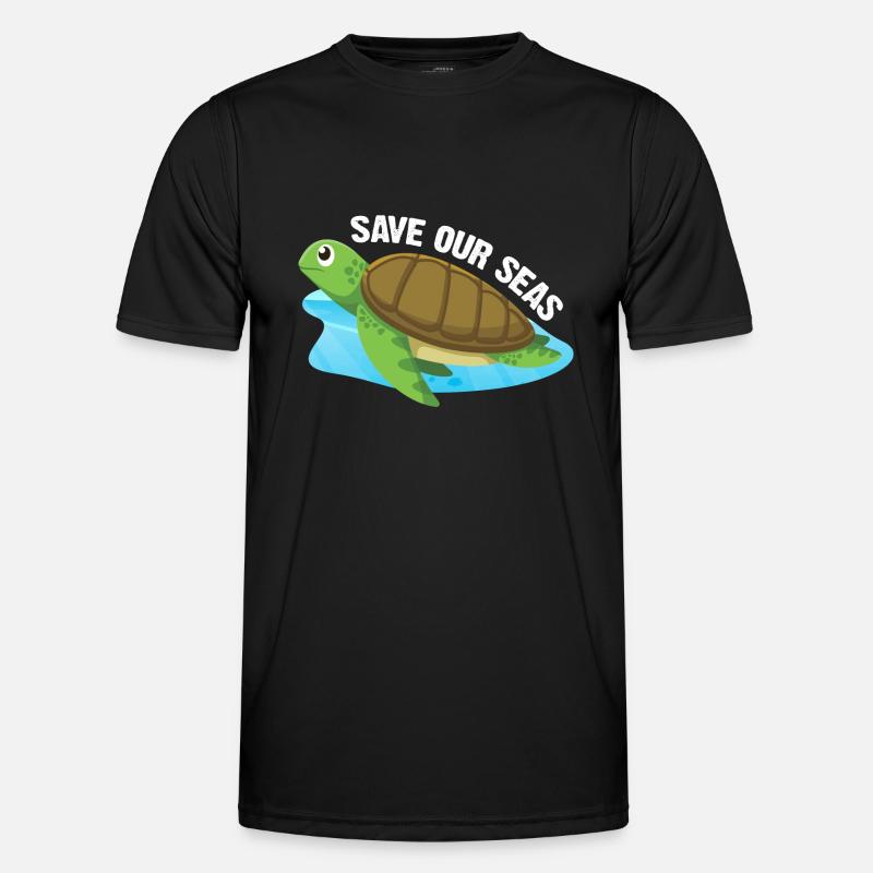 Save our Seas Turtle - Men's Functional T-Shirt - black