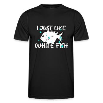 White Fish Quote - Men's Functional T-Shirt - black - Front - AI Model Male 178 dark (178cm)