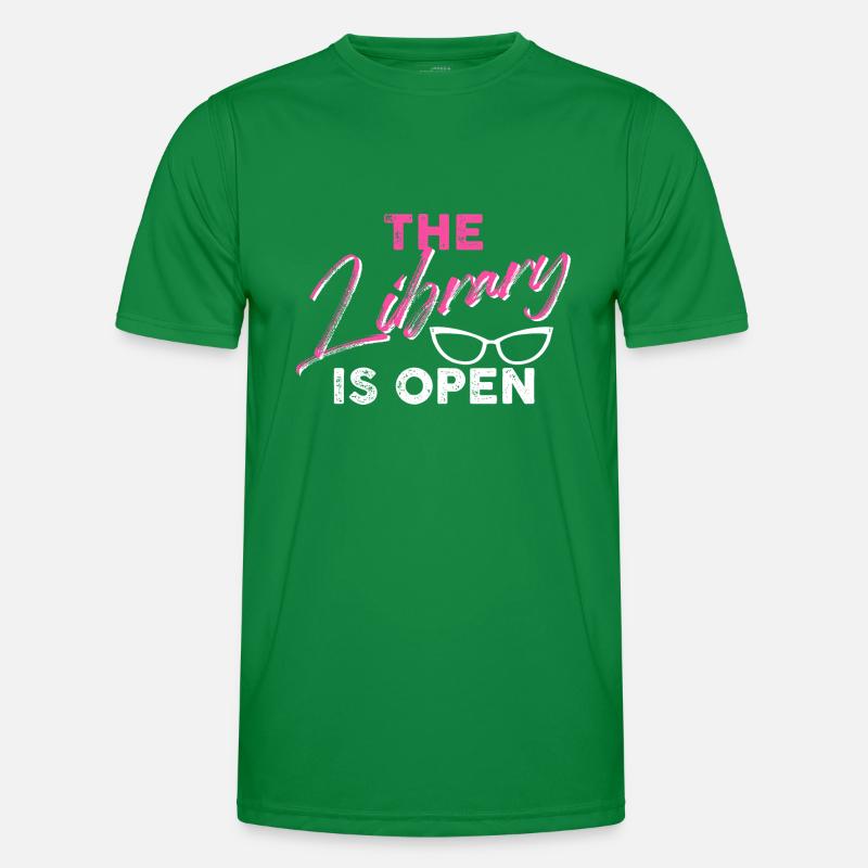 The library is open Männer Funktions-T-Shirt