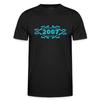 Geschenkidee 2007 - Männer Funktions-T-Shirt - Schwarz - Vorne - AI Model Male 178 dark (178cm)