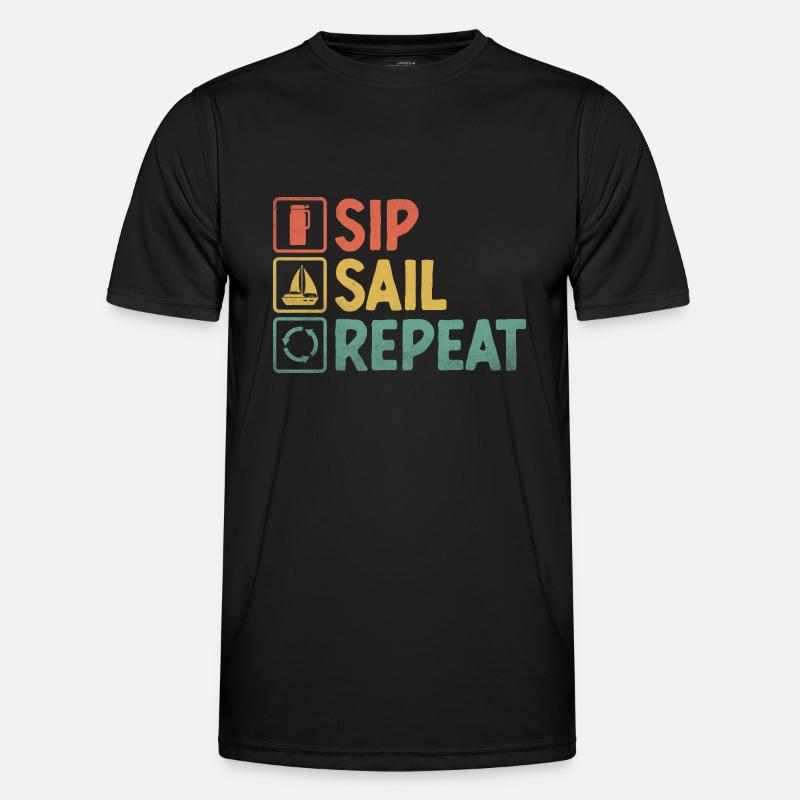 Sip Sail Repeat Paddelboot Männer Funktions-T-Shirt