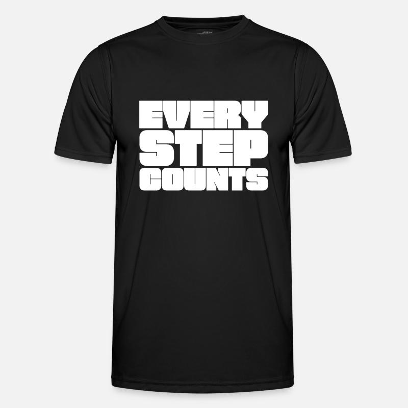 Every step counts - Men's Functional T-Shirt - black