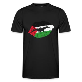 Kiss (Palestine / Palestine) - T-shirt sport Homme - noir - Devant - AI Model Male 178 dark (178cm)