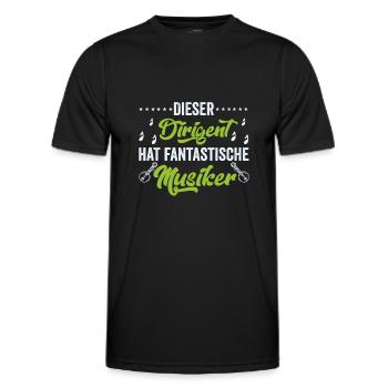 Dirigent, Musiker, Musikverein - Männer Funktions-T-Shirt - Schwarz - Vorne - AI Model Male 178 dark (178cm)
