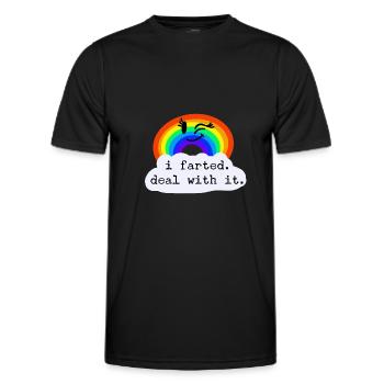 Ich habe gefurzt. Beschäften Sie sich damit. / Fumisteries - Männer Funktions-T-Shirt - Schwarz - Vorne - AI Model Male 178 dark (178cm)
