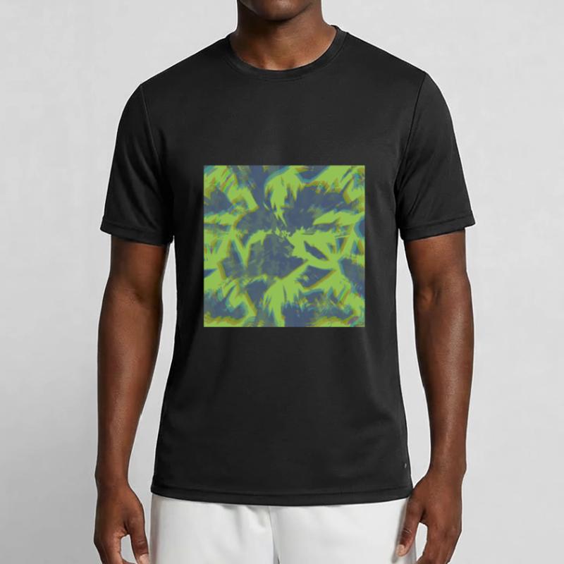Chromatic Pattern Effect Optical Illusion Men's Functional T-Shirt