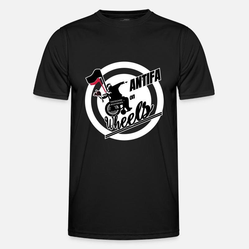 Antifa on Wheels - Men's Functional T-Shirt - black