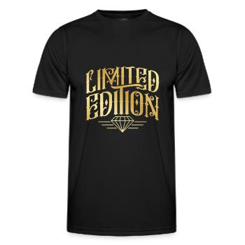 Limited Edition Gold saying - Men's Functional T-Shirt - black - Front - AI Model Male 178 dark (178cm)