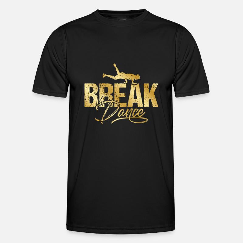 Breakdance Breakdancing Gold - Männer Funktions-T-Shirt - Schwarz