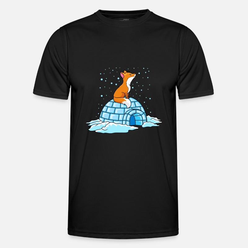 fuchs iglu winter ploar comic - Männer Funktions-T-Shirt - Schwarz