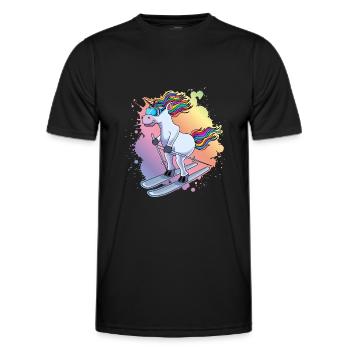 Einhorn ski slope Bunt Klecks - Men's Functional T-Shirt - black - Front - AI Model Male 178 dark (178cm)