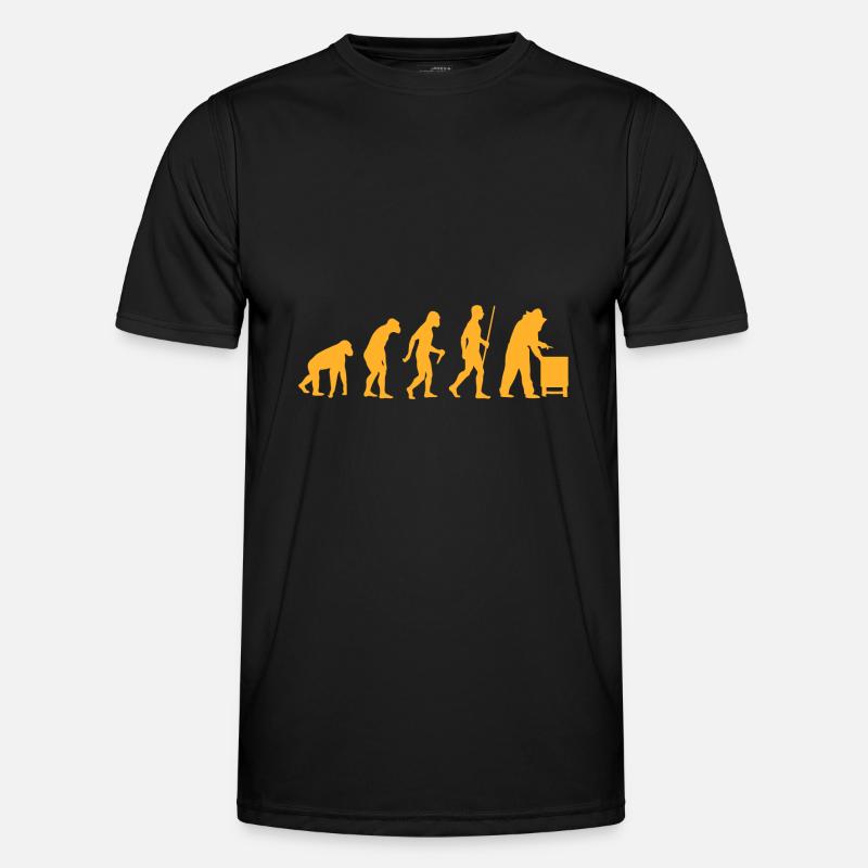 Human evolution gift bee beekeeper honey Men's Functional T-Shirt