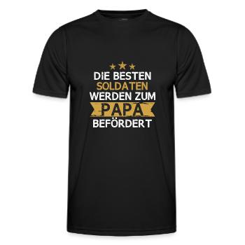 Soldat Militär Armee Soldaten Offizier Papa Spruch - Männer Funktions-T-Shirt - Schwarz - Vorne - AI Model Male 178 dark (178cm)