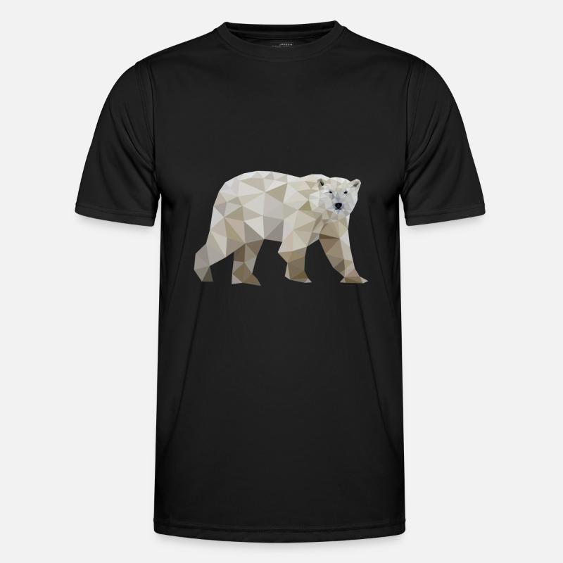 polar bear polygon polar bear - Men's Functional T-Shirt - black