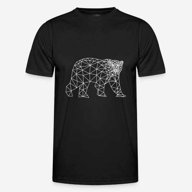 polar bear polygon polar bear - Men's Functional T-Shirt - black