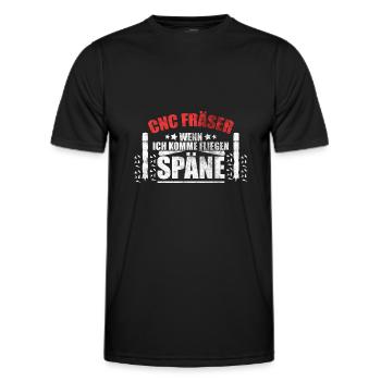 CNC Fräser Dreher Zerspaner Späne lustiger Spruch - Männer Funktions-T-Shirt - Schwarz - Vorne - AI Model Male 178 dark (178cm)
