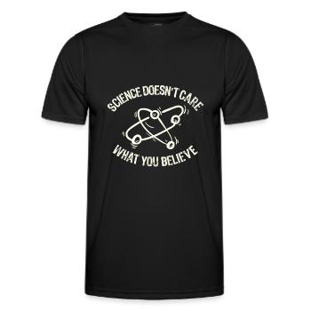 Science Doesn't Care What You Believe E-school - Men's Functional T-Shirt - black - Front - AI Model Male 178 dark (178cm)