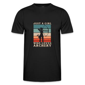 Bogenschießen - Archery - Pfeil und Bogen - Männer Funktions-T-Shirt - Schwarz - Vorne - AI Model Male 178 dark (178cm)