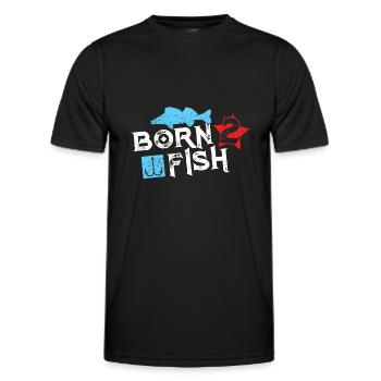 Né pour pêcher Pêche Pêche - T-shirt sport Homme - noir - Devant - AI Model Male 178 dark (178cm)