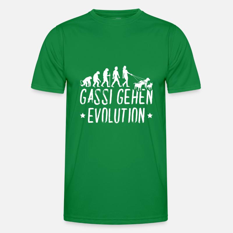 Gassi Gehen Evolution Hunde Männer Funktions-T-Shirt