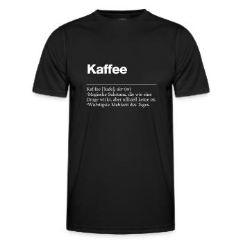 „Kaffee“ humorvolle Definition - Männer Funktions-T-Shirt - Schwarz - Vorne - AI Model Male 178 dark (178cm)