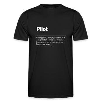„Pilot“ humorvolle Definition - Männer Funktions-T-Shirt - Schwarz - Vorne - AI Model Male 178 dark (178cm)