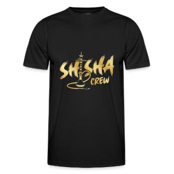 Shisha Crew Gold Smoking - Men's Functional T-Shirt - black - Front - AI Model Male 178 dark (178cm)