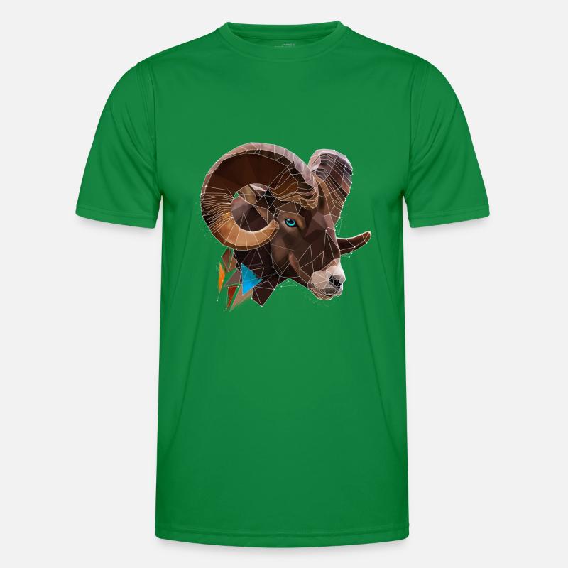 Cooler Low Poly Widder | Sternzeichen | Dreieck Männer Funktions-T-Shirt