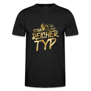 Stink Reicher Typ Millionär - Männer Funktions-T-Shirt - Schwarz - Vorne - AI Model Male 178 dark (178cm)