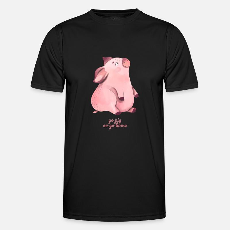 Go Pig oder Go Home - Männer Funktions-T-Shirt - Schwarz